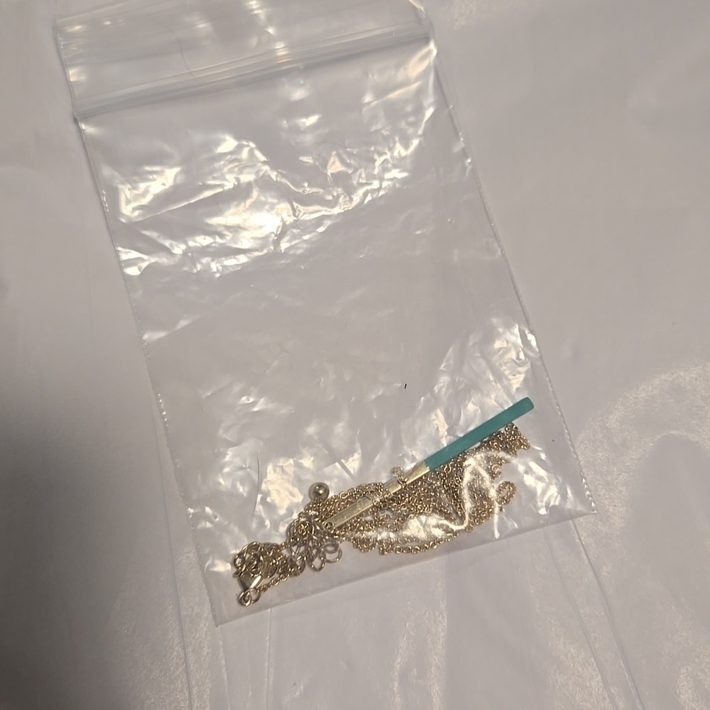 Marlyn Schiff Gold and Turquoise Pendant Bar Necklace - Picture 9 of 9